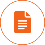 Orange document symbol on black background