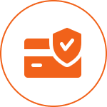 Secure payment icon with shield